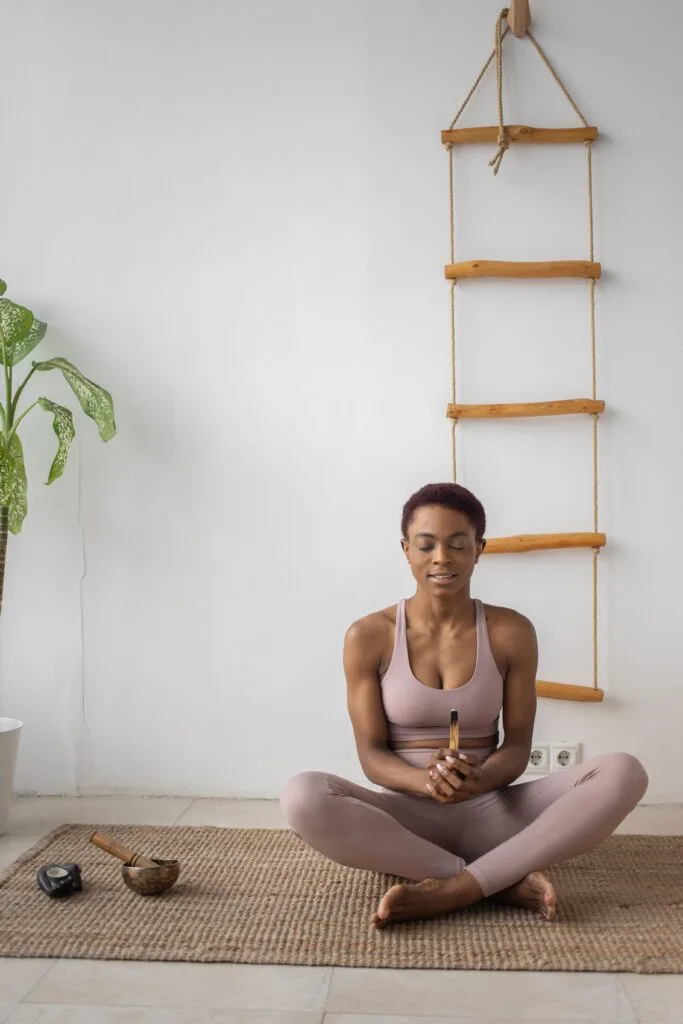 A woman resting in a calm home setting