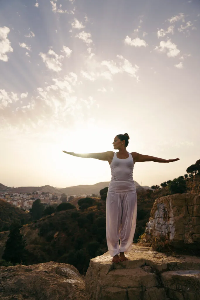 A woman practising gentle movement